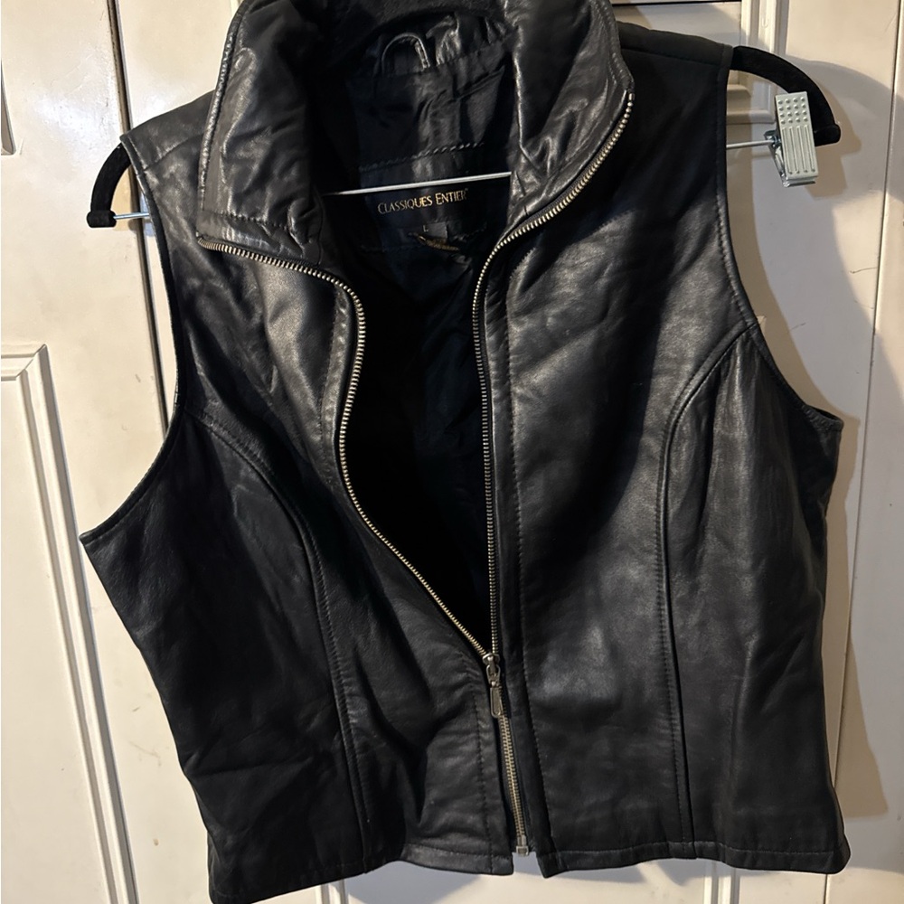 Classiques Entier Black lamb Skin Leather / Vest Jacket - Picture 2 of 4